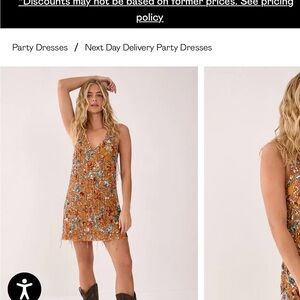 Nasty Gal Sequin Tassel Mini Dress in Orange and Blue